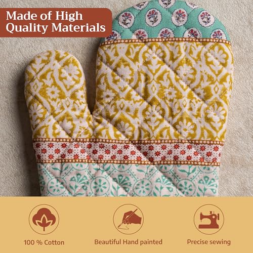 Maison d'Hermine Oven Gloves 100% Cotton Oven Mitt (002 - Provence / 7.5" x 13" (Oven Mitt))