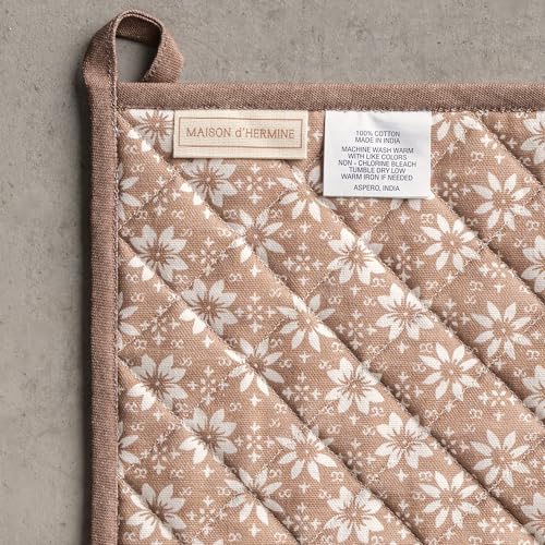 100% Cotton Oven Mitt & Pot Holder Set (121 - Allure / 7.5" x 13" & 8" x 8" (Oven Mitt & Pot Holder))