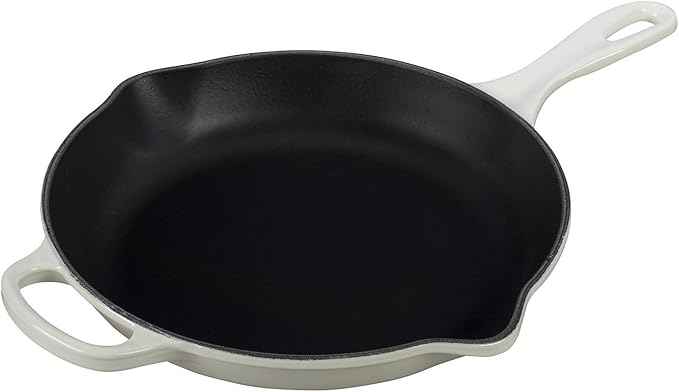 Le Creuset Enameled Cast Iron Signature Iron Handle Skillet, 10.25", White