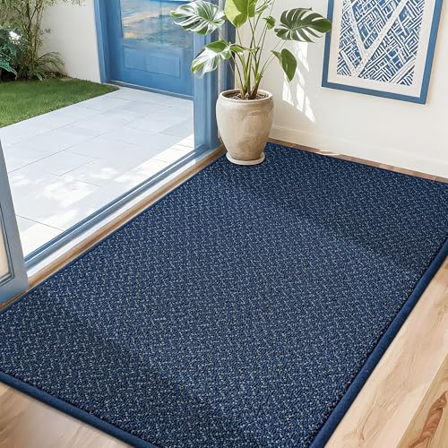 Dirt Trapper Door Mat 32"x48" Non Slip Washable Navy Blue (128 Sq Ft)