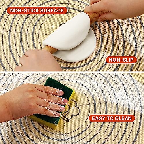 26"x16" Extra Thick Silicone Baking Mat for Pastry and Bread