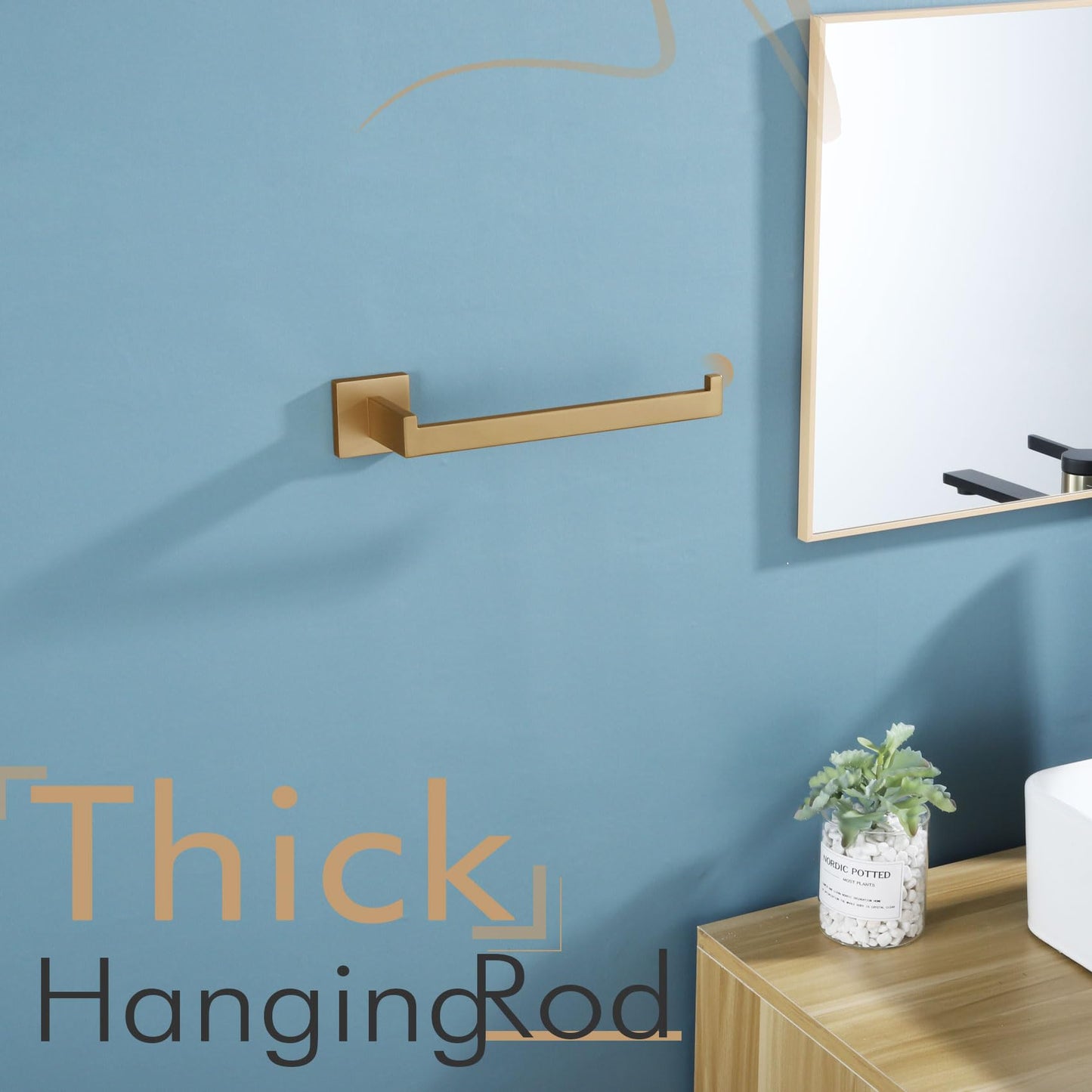 Towel Bar for Bathroom Wall Mount 9'' Hand Towel Holder T (Champagne Bronze)
