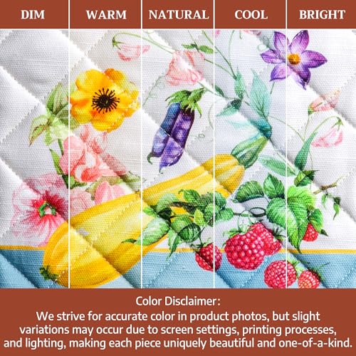 Pot Holders 100% Cotton Potholders (042 - Giverny / 8" x 8" (Pot Holder Pack of 2))