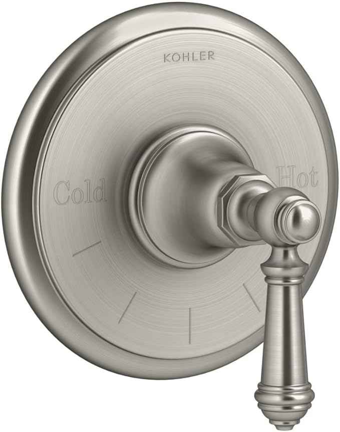 Kohler T72769-4-BN Artifacts Thermostatic valve trim with lever handle, Less Valve, Vibrant Brushed Nickel