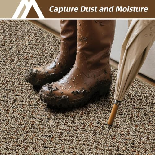 Dirt Trapper Door Mat 17"x71" Non Slip Washable Taupe (Taupe / 17" x 71")