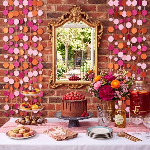 5 Pieces Dot Garland Banner Hanging (Pink and Orange)