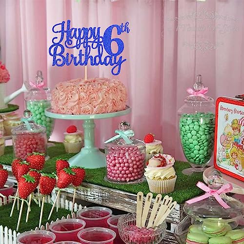 1 PCS Happy 6th Birthday Cake Topper (Blue / 6th)