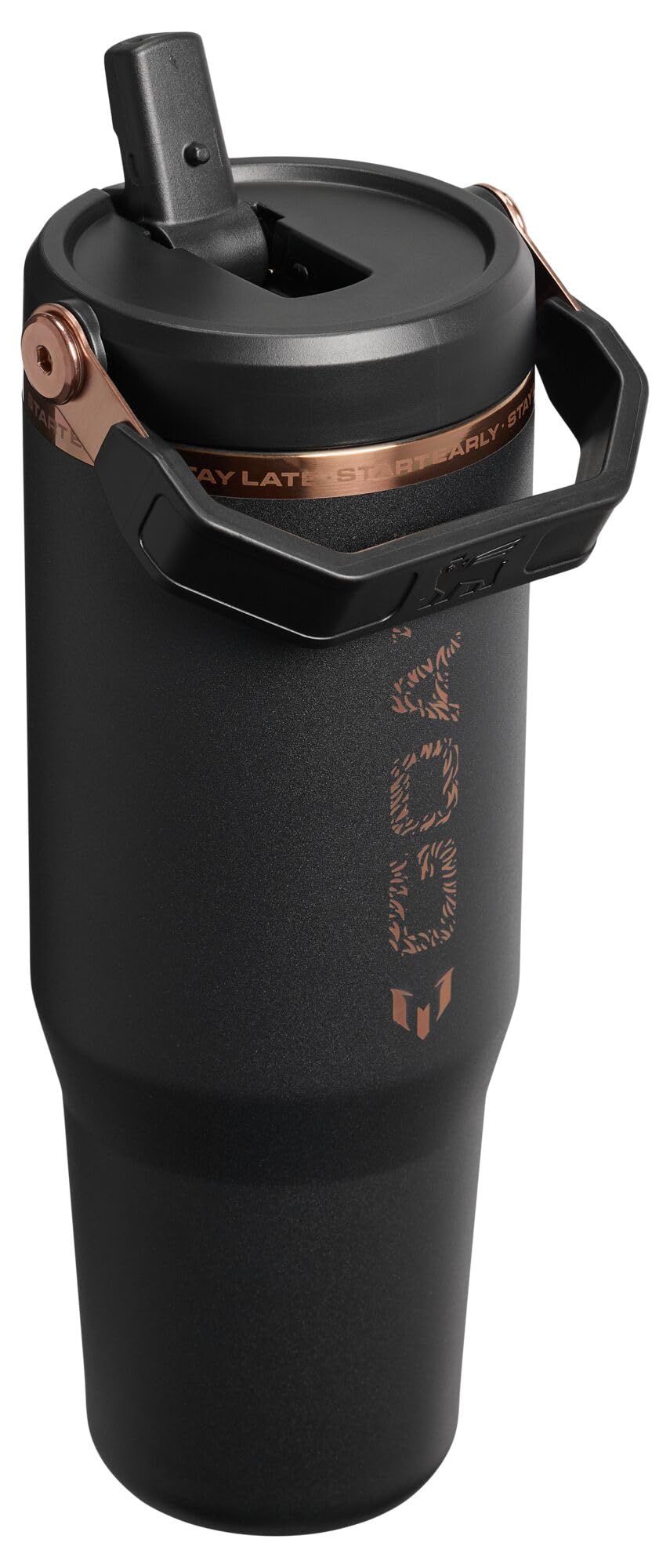 x IceFlow 2.0 Flip Straw Tumbler with Handle (Messi Goat Black / 30 Ounces)