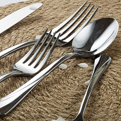 Alice 65 Piece Silverware Set Stainless Steel Flatware Set (4.99 Count)