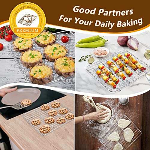 Stainless Steel Baking Cookie Sheet Pan with Rack Set (9 Inch)