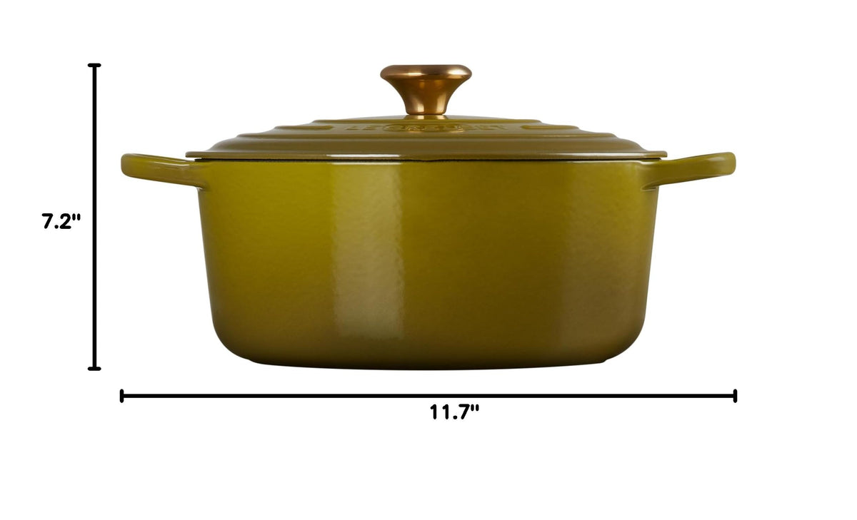 Enameled Cast Iron Round Dutch Oven (Olive / 7.25 Qt)