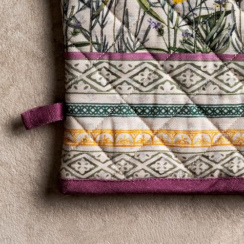 Maison d'Hermine Oven Gloves 100% Cotton Oven Mitt (016 - Fanny Lavender / 7.5" x 13" (Oven Mitt))