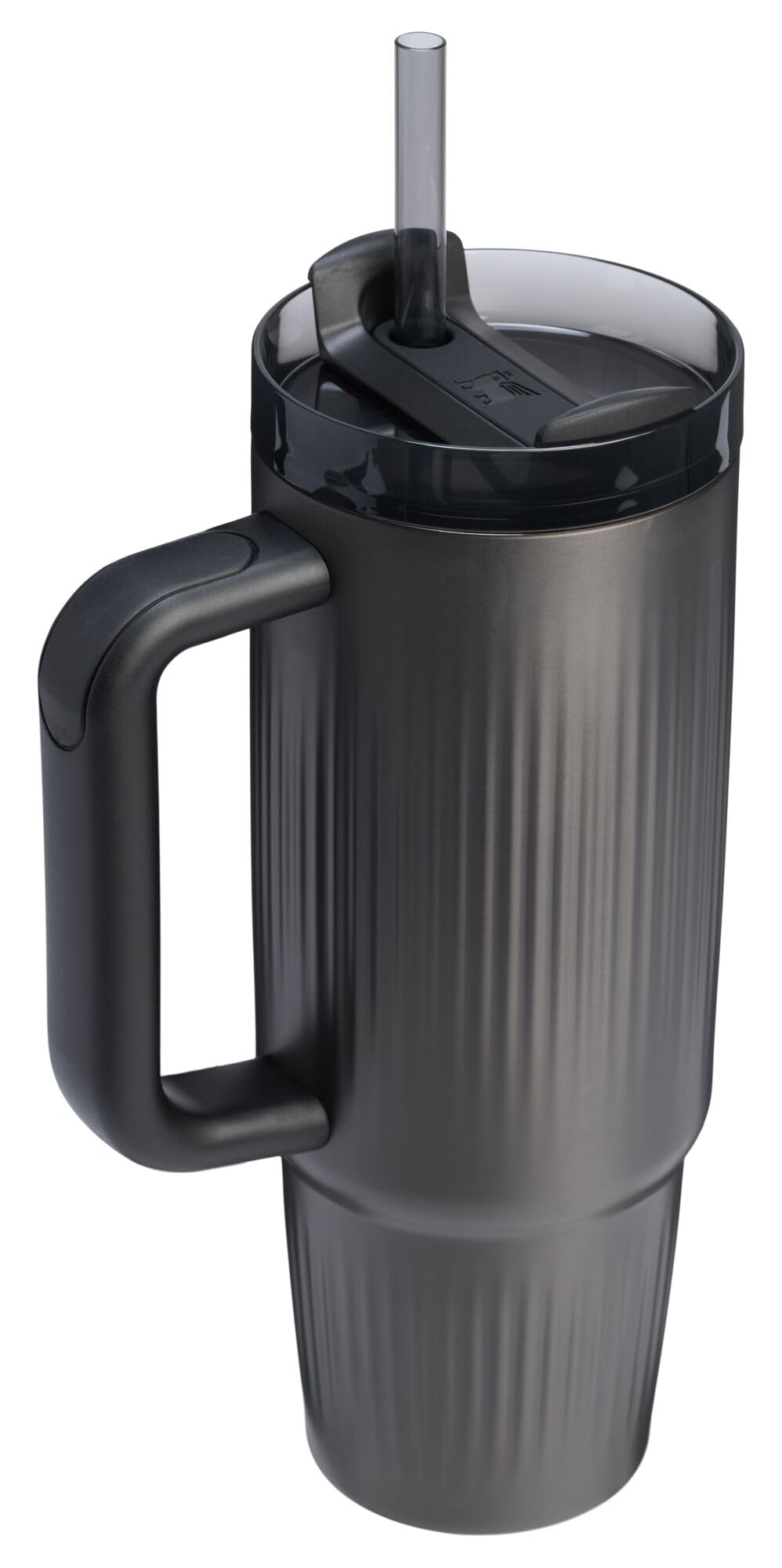 Quencher H2.0 Tumbler with Handle and Straw 30 oz (30 Ounces / Fluted Black)