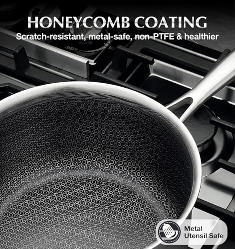 Hybrid Nonstick Stainless Steel Saucepan (2 Quarts / Black)