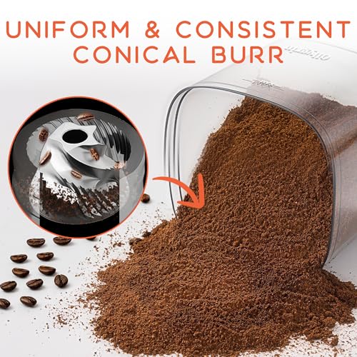 Conical Burr Coffee Grinder Electric (Black)