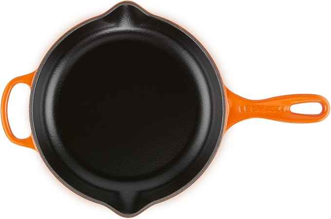 Le Creuset Enameled Cast Iron Signature Iron Handle Skillet, 9", Flame