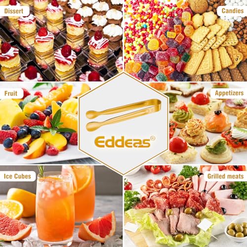 12 PCS Small Serving Tongs (6 inch / Gold 6Pcs)