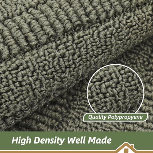 30x18 Inch Kitchen Rugs Non Slip Washable Kitchen Sink Rug (1'6" x 2'6" (Semicircular) / Green)