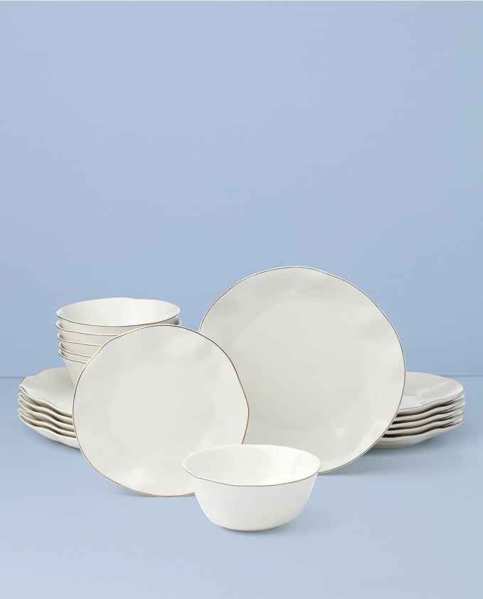 Lenox 899192 Blue Bay White 18-Piece Dinnerware Set, Service For 6