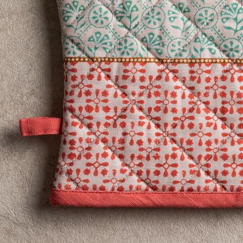 100% Cotton Oven Mitt & Pot Holder Set (002 - Provence / 7.5" x 13" & 8" x 8" (Oven Mitt & Pot Holder))