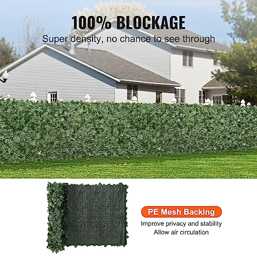 Artificial Ivy Privacy Fence Screen (Ivy with Green Mesh Backing / 39 x 98 inch)