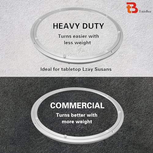 Aluminum Lazy Susan Heavy Duty Metal Rotating Hardware Turntable Bearing Ring Lazy Susan Base Only (8-Inch (10mm))