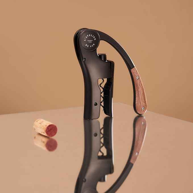 L’Atelier du Vin Oeno Motion Black & Wood Lever Corkscrew | Luxury Wine Bottle Opener Premium Gift Box Hand Made Wine Tasting Accessories, Sommelier, Bartenders, Table Centerpiece Designed In France