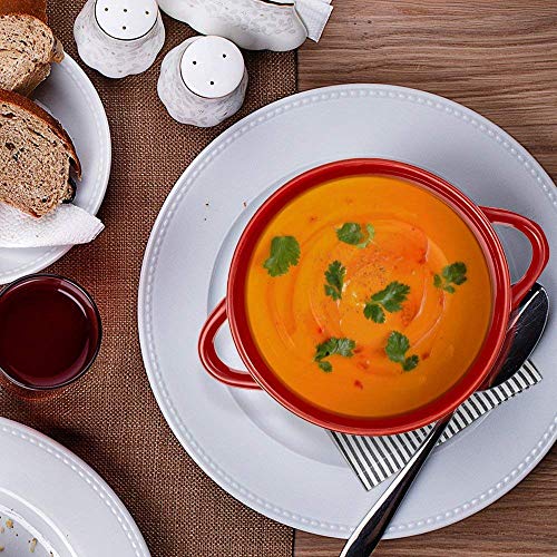 French Onion Soup Crocks with Lids & Handles (Red)
