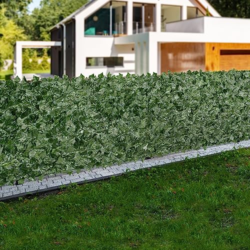 Artificial Ivy Privacy Fence Screen (Ivy with Green Mesh Backing / 59 x 158 inch)