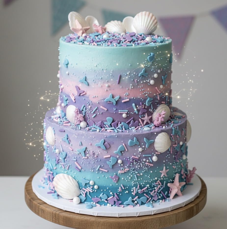 Mermaid Sprinkles for Baking (Blue, purple, pink)