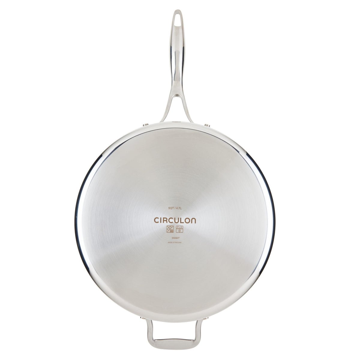 C1 Series Clad Stainless Steel with ScratchDefense Technology Cookware Nonstick Induction Saute Pan with Lid and Helper Handle (5 Quart)