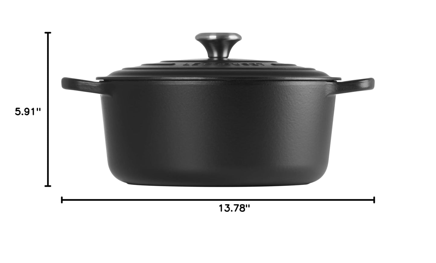Enameled Cast Iron Round Dutch Oven (Licorice / 7.25 Qt)