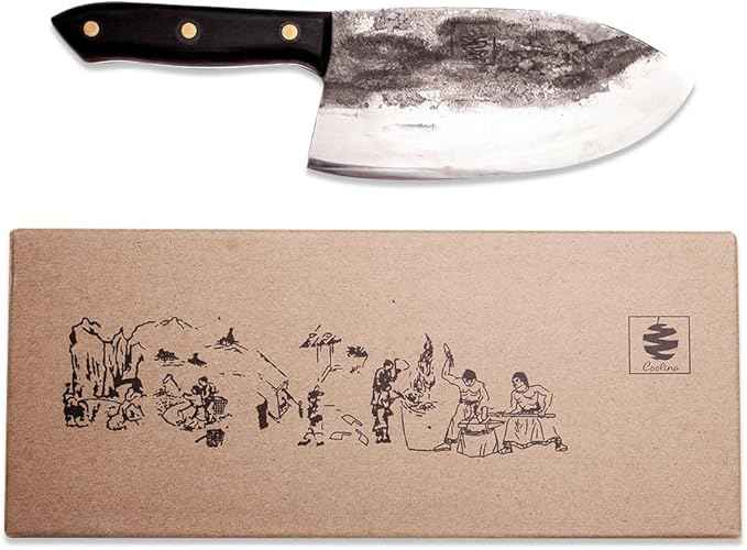 COOLINA Galba Butcher Knife, Full Tang Wide Blade, All-around Kitchen Knife for Meats and Bones