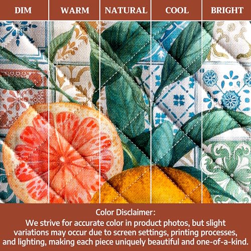 Pot Holders 100% Cotton Potholders (010 - Agrume / 8" x 8" (Pot Holder Pack of 2))