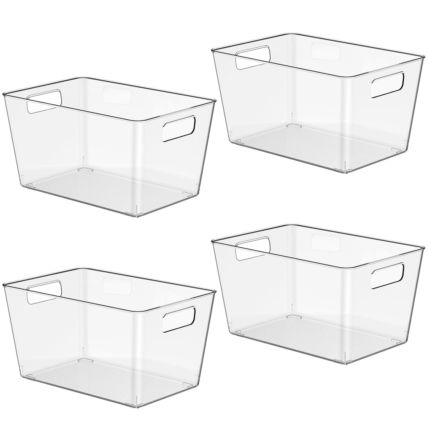4 Pack Clear Plastic Storage Bins (4 Count)