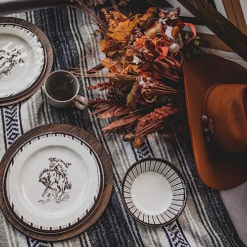 Ranch Life 14 Piece Melamine Plastic Dinnerware Set with Plates (14 Piece / Ranch Life)