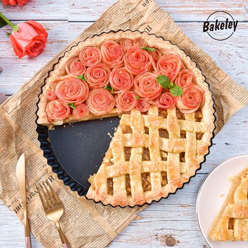 11 Inch Round Tart Pan with Loose Removable Bottom (11" Round (Black))