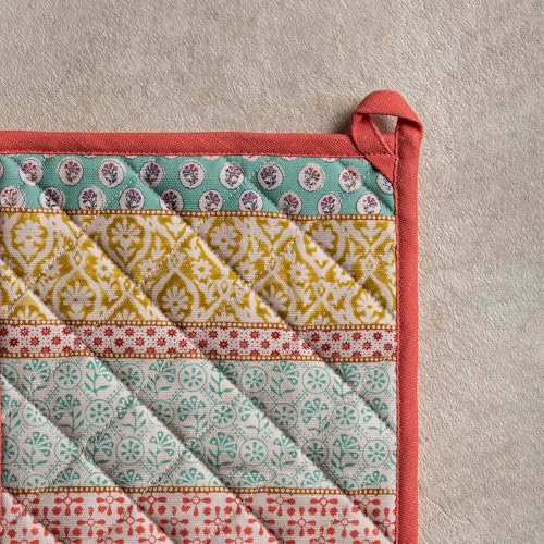 Pot Holders 100% Cotton Potholders (002 - Provence / 8" x 8" (Pot Holder Pack of 1))