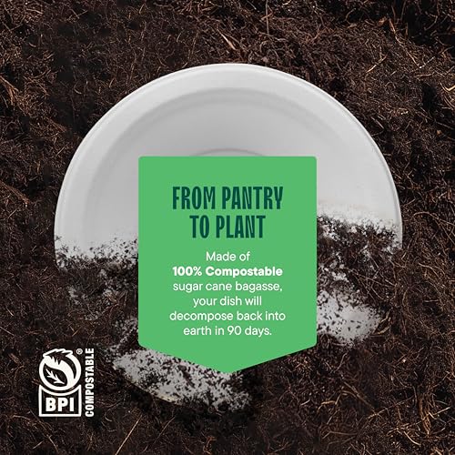 100% Compostable Paper Bowls 12 oz. [1000 Count] Heavy (7 inch Bowl (12 oz) -- 1000 Pack)