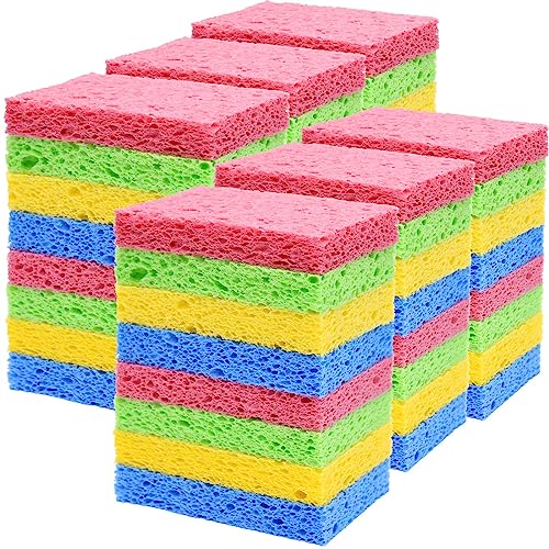 48 Pack Sponges Kitchen Natural Compressed Cellulose Sponges Durable Dish Sponge for Cleaning & DIY Reusable (48 Count)