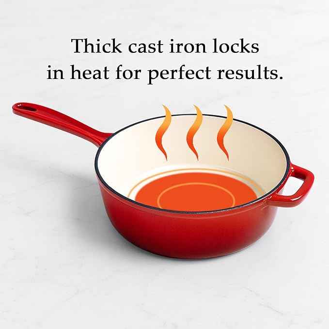 QuliMetal Nonstick Enameled Cast Iron Cookware Set, 4-Piece Pots and Pans Set with Lids, Dutch Oven for Sourdough Bread Baking, Oven Safe up to 500°F, Compatible with All Stovetops