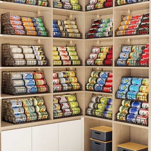 4 Pack Stackable Can Rack Organizer for Pantry Storage (L-(4 pack))