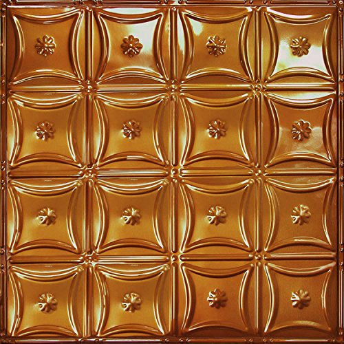 Tin Backsplash [5 (Pattern #30 Arched Flowers / Rustic Copper)