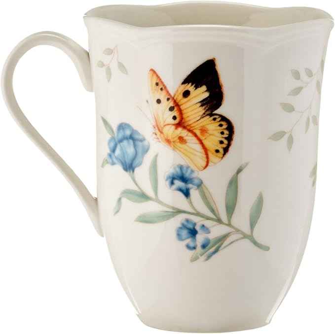 Lenox Dinnerware Set, Butterfly Meadow 18-Piece Set, Service For 6, White Porcelain, Butterfly And Flower Designs, Plates And Bowls Sets, Dishwasher Safe, Home & Kitchen (18 Pieces, Assorted)