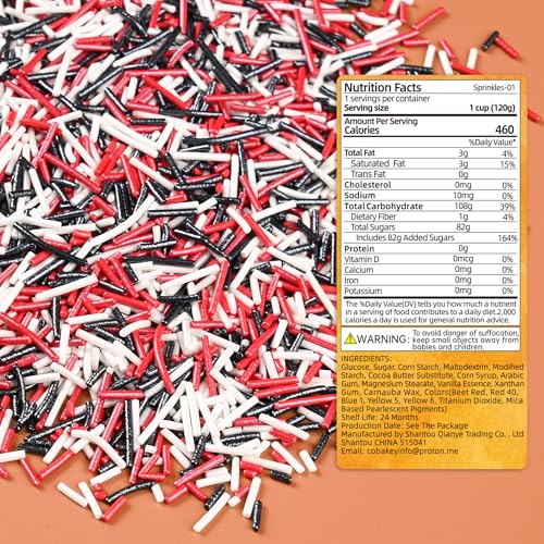 Halloween Jimmies Sprinkles for Cake Decorating (Black & Red Jimmies)