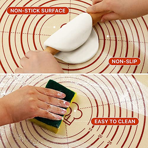 2 Pack 26"x16" & 11"x16" Extra Thick Silicone Baking Mat Set (2 Count)