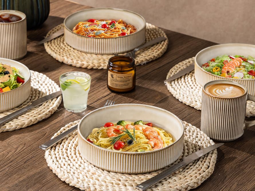 7.5 Inch Pasta Bowls Set of 6 (Set of 6 / Cappuccino)
