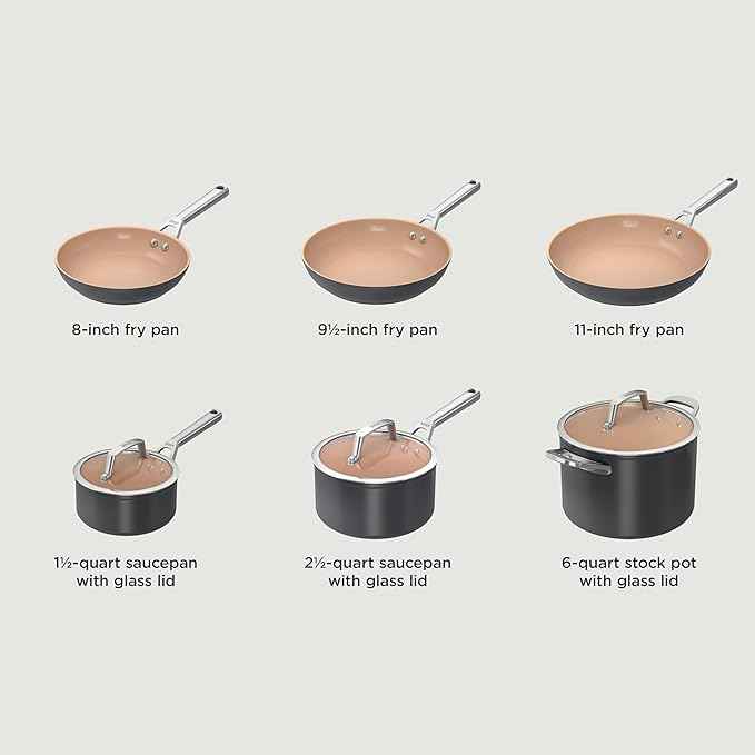 Ninja Pots and Pans Set Non Stick | Extended Life Premium Ceramic Cookware Set | 9-Piece Nonstick | PTFE Free | Oven Safe to 550°F | Induction Compatible | Frying Pan x3 | Cooking Pot x3 | CW99009