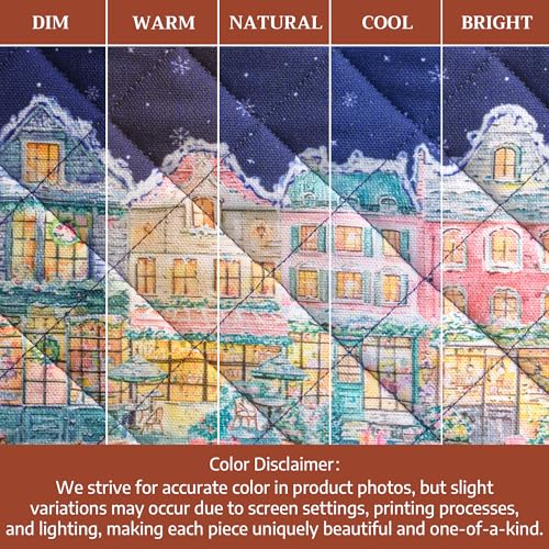 Pot Holders 100% Cotton Potholders (123 - Christmas Market - Blue / 8" x 8" (Pot Holder Pack of 2))