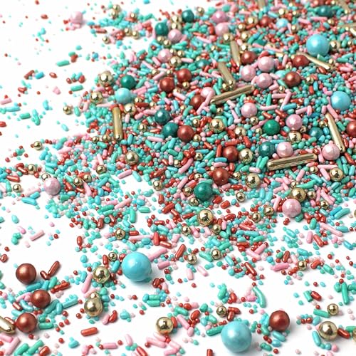 Old Hollywood Sprinkle Mix (Light Pink, Blue, Teal, Rose Gold)